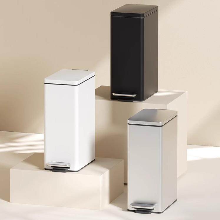 7L/10L卫生间垃圾桶高颜值厕所夹缝带盖脚踩家用窄缝桶卧室客厅