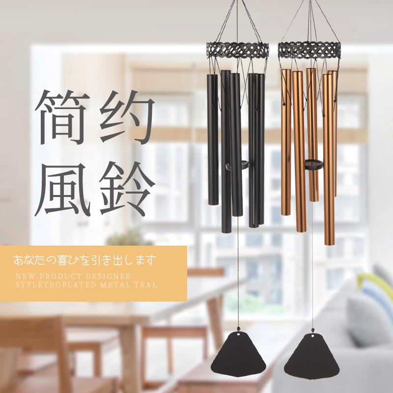 铝管风铃实木音乐风铃金属黑色铝管风铃纪念风铃纪念挂饰厂家