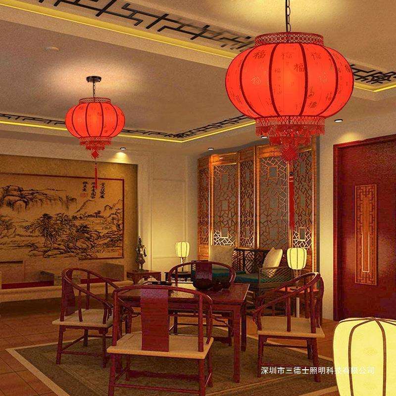 中式木艺仿古小吊灯茶楼餐馆阳台走廊过道灯笼吊灯中国风店铺商用