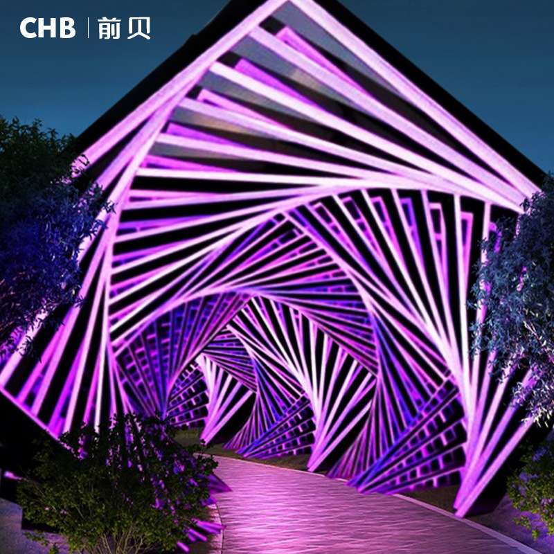 led时光隧道景观灯景区公园广场氛围走廊户外防水几何造型拱门灯