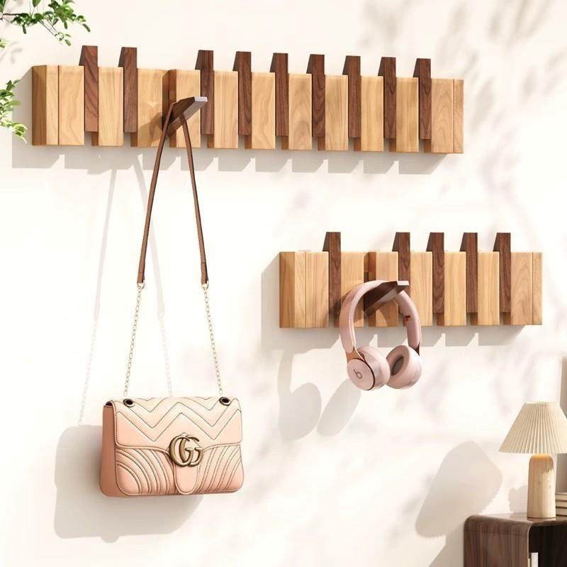 免打孔实木钢琴键挂衣架创意隐形挂钩墙上壁挂入户门后收纳衣帽钩,智能设备,其他智能设备,淘宝优惠券,粉丝福利购,淘宝优惠卷