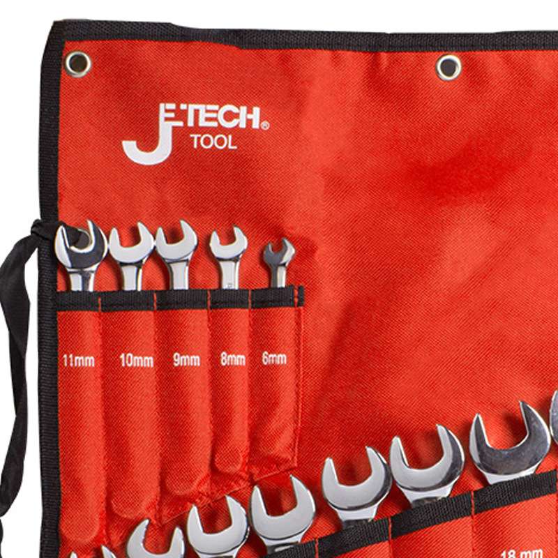 捷科COMF-S15镜抛梅开两用扳手梅花开口扳手组15件套铬钒钢6-24mm