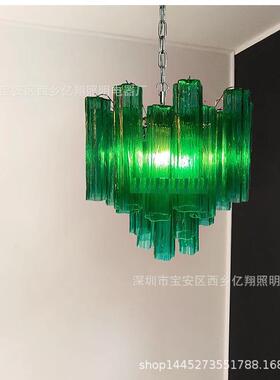 中古风翠绿色新款客厅灯复古卧室吊灯法式别墅餐厅设计师吊灯