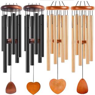 复古音乐风铃经典水滴款心形款热销深情悲情铝管木质挂件庭院室外