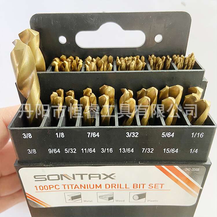 100pc镀钛麻花钻打孔开孔钻头工具