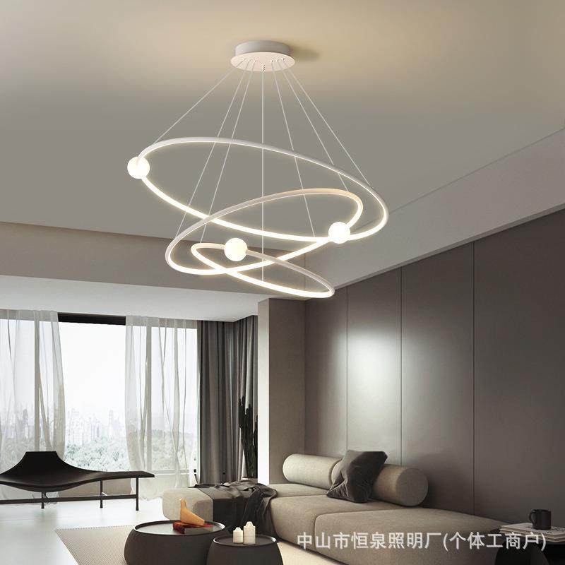 吊灯客厅灯卧室餐厅圆环吊灯现代简约网红灯具北欧极简客厅主灯
