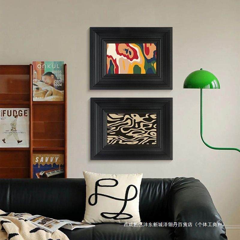 《蒙德里安》中古风客厅装饰画轻法式餐厅壁画艺术摆台画卧室挂画