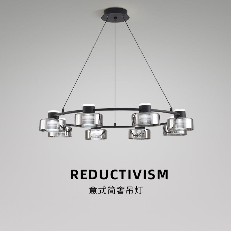 全铜意式极简现代客厅吊灯 简约创意高端LED别墅餐厅卧室中山灯具