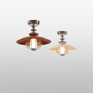 楚岸照明法式中古风走廊过道灯玄关灯入户门飞碟吊灯餐厅玻璃吊灯