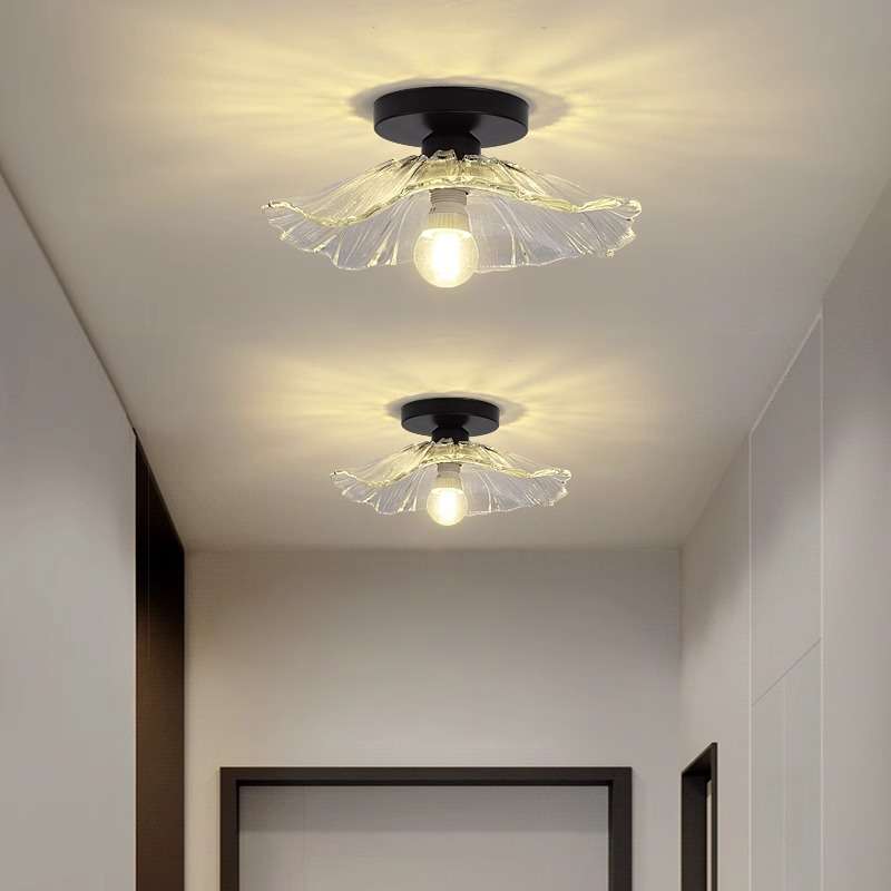 现代水晶灯玄关入户灯简约大气走廊过道灯衣帽间阳台吸顶灯具led