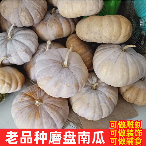 磨盘老南瓜新鲜菜蔬菜宝宝辅食圆南瓜农家自种老品种扁南瓜包邮