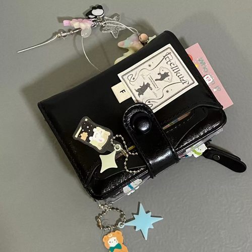 黑色m5皮质活页手账本