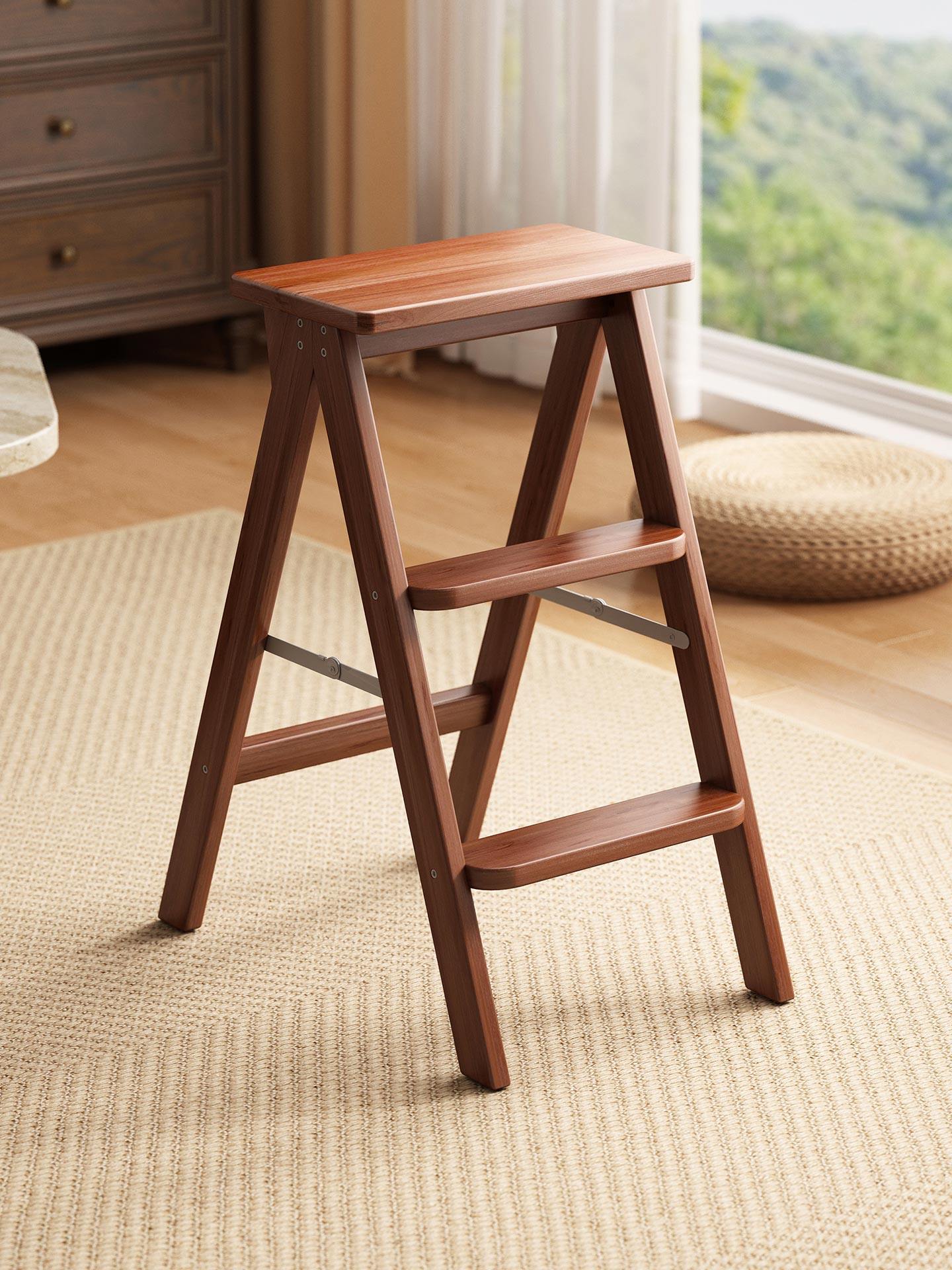 梯凳两用实木家用可折叠登高凳子三步梯子凳多功能登高梯高板凳子,住宅家具,梯凳,淘宝优惠券,粉丝福利购,淘宝优惠卷