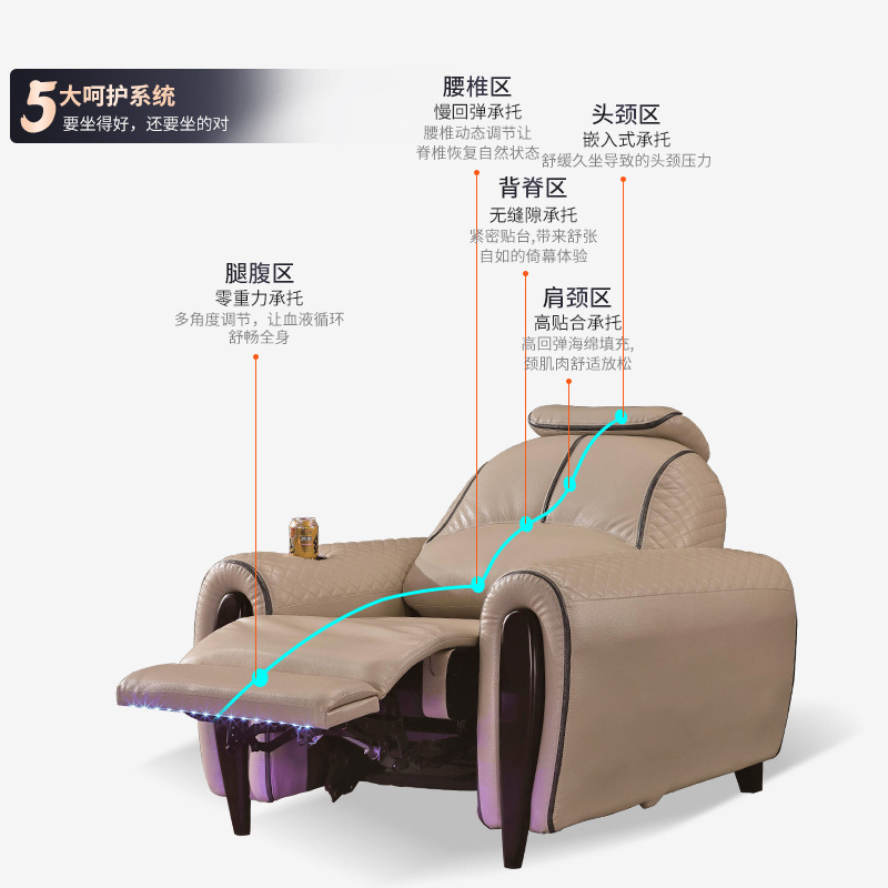 意式豪华多功能沙发椅单人皮艺电动沙发可躺头等沙发舱一件起订