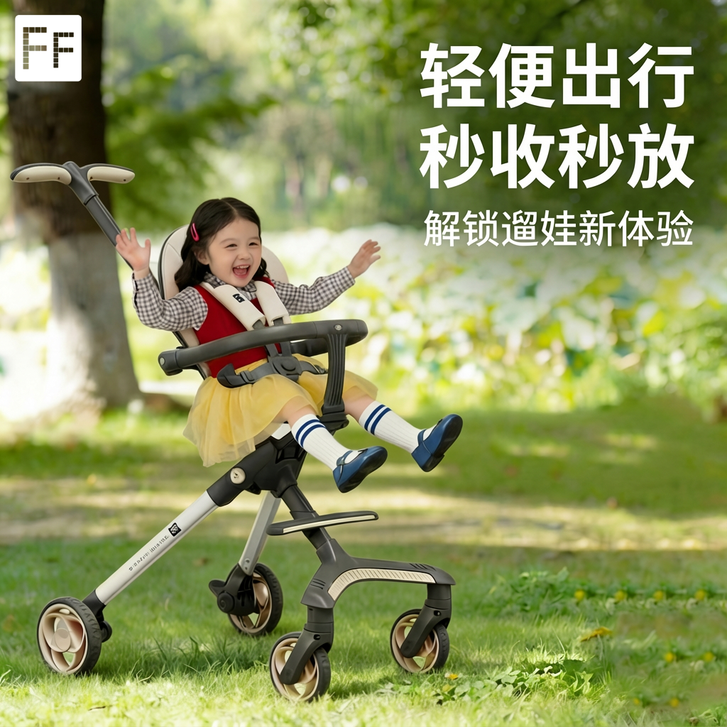 FF遛娃神器遛娃车口袋婴儿车轻便溜娃手推车儿童推车高景观小推车