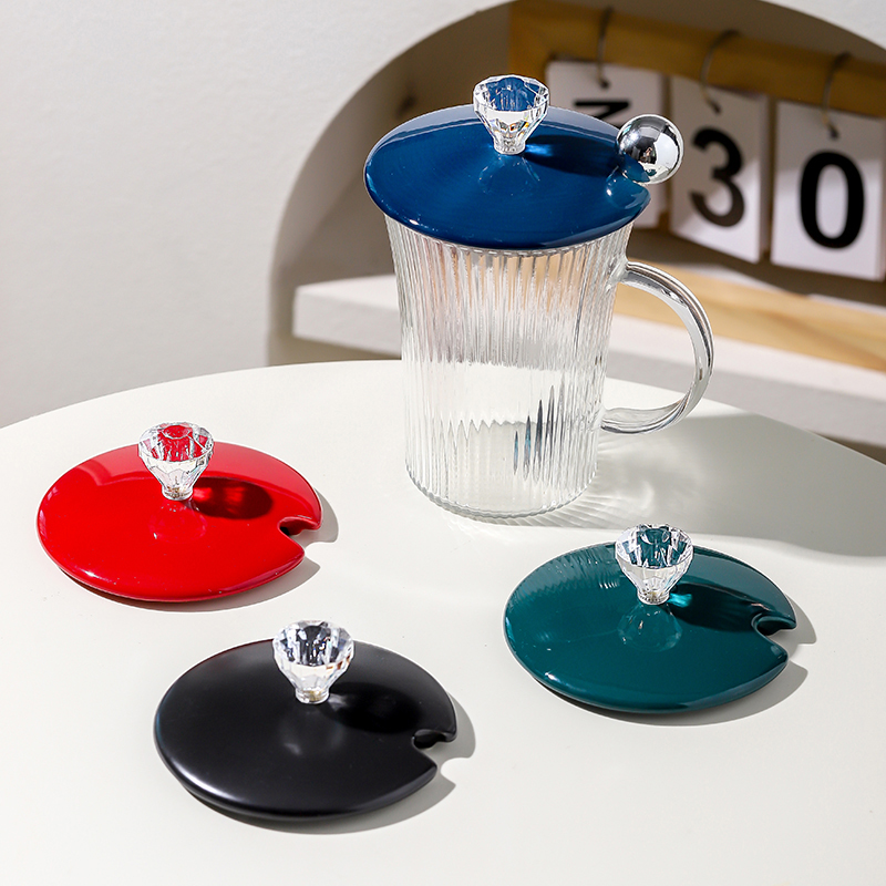 万能马克杯盖带缺口通用玻璃杯盖