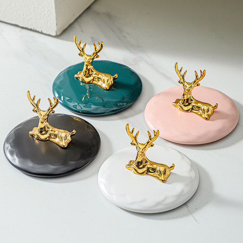 【卧鹿】陶瓷杯盖烟灰缸盖大口径