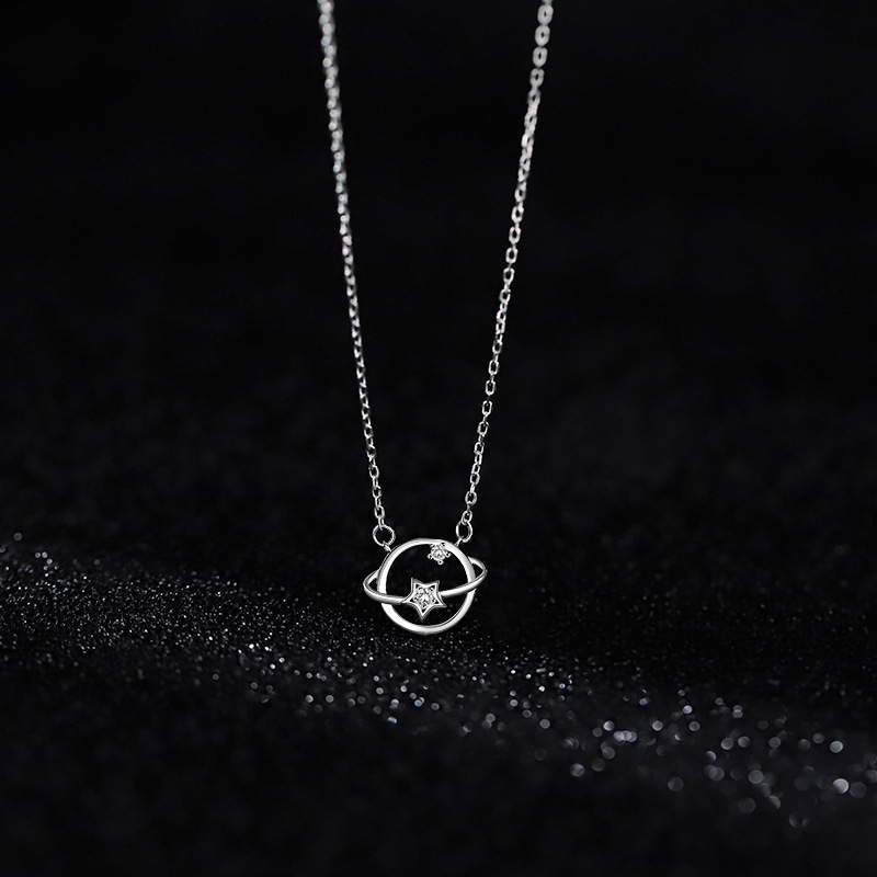 日本品质925纯银星球项链女小众设计抖音爆款锁骨链高级感毛衣链