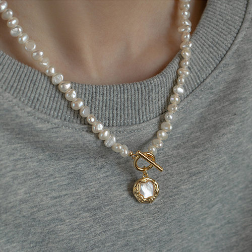 日本品质天然淡水巴洛克珍珠项链女款百搭不规则秋冬毛衣链长款高