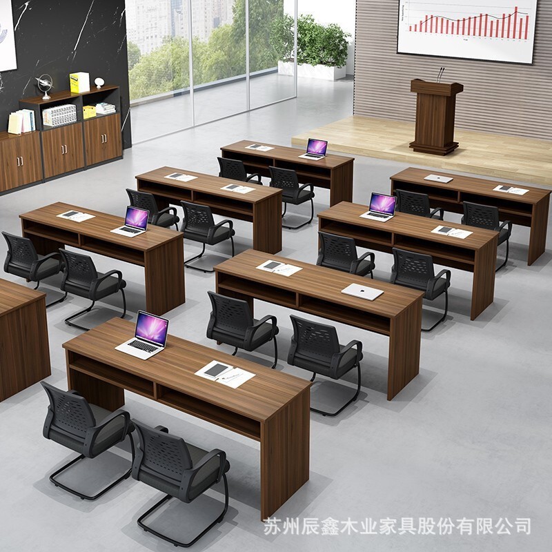免漆板会议室条形桌会议桌组合培训桌拼接长条桌椅学生课桌培训椅