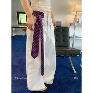 美式 腰饰多功能 复古系腰条纹领带女小众高级感腰链配饰辣妹牛仔裤