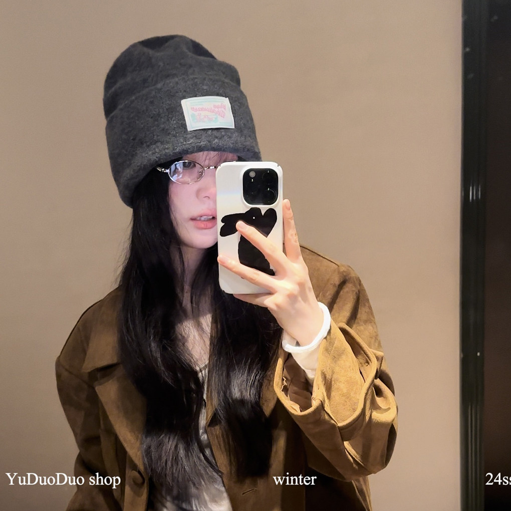 经典格雷灰色系列包头针织帽女