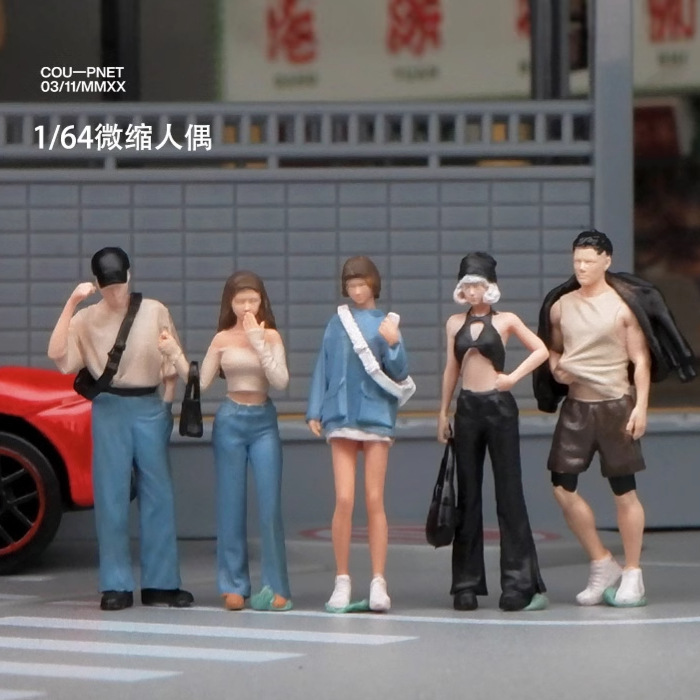 微观彩色人偶微缩人偶手办模型1:64微拍小人树脂食玩立体拍摄道具