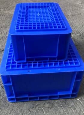 400*300*175蓝色EU塑胶箱 工业汽配零件收纳箱加厚灰色塑料箱