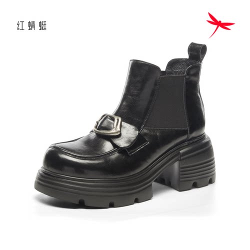 红蜻蜓正品商场同款女马丁靴袜靴