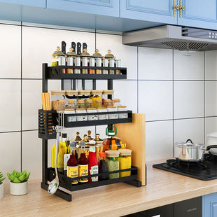 厂家直销不锈钢立式梯形调味架 刀板置物架 可拆式厨房整理架特卖