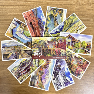 云南丽江手绘透光明信片古城玉龙雪山瓦猫发财猫四方街木府旅游