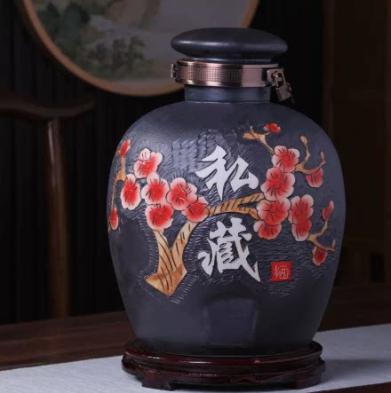 景德镇陶瓷酒坛子酒缸储存密封家用复古酒瓶泡酒罐子10斤20斤50斤
