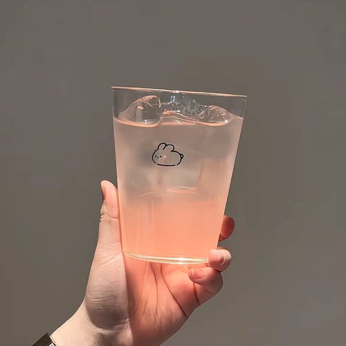 ININHOME家居馆高硼硅玻璃杯耐高温可爱兔子牛奶杯咖啡杯饮料杯