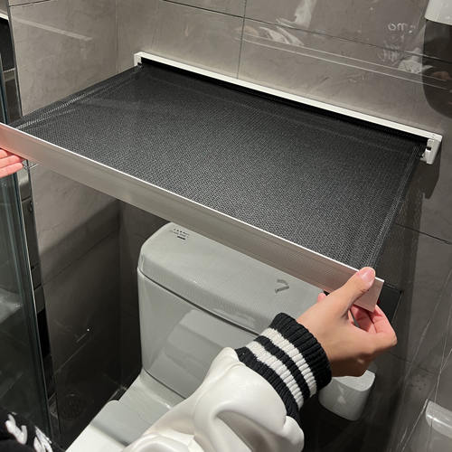 ININHOME家居馆浴室收纳架伸缩晾晒网套装免钉卫浴网布置物架