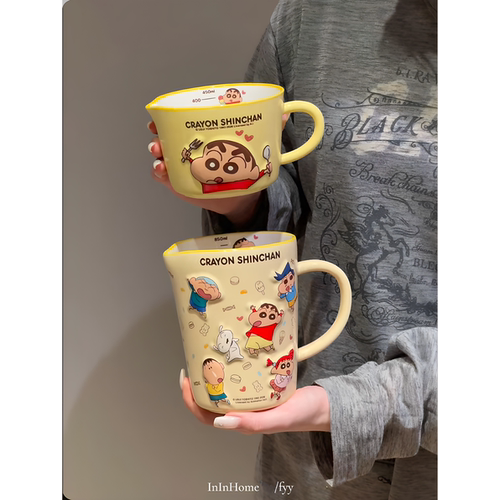 陶瓷马克杯大容量牛奶杯喝水杯子卡通蜡笔小新家用可微波炉加热