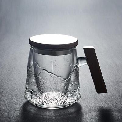 耐热玻璃杯办公室绿茶红茶杯创意茶水分离泡茶杯木盖喝水杯子