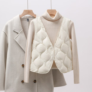 90白鹅绒马甲轻薄内穿百搭保暖女短款 冬 羽绒马甲背心打底内胆修身