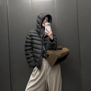 清仓特价95白鸭绒泡芙排骨羽绒服女冬2025新款宽松短款大头花朵帽