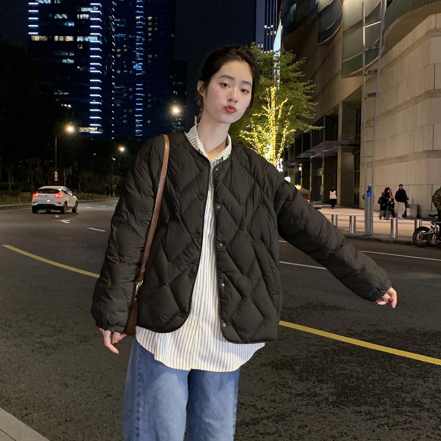 菱格羽绒服女士短款2025年新款秋冬小个子设计感内穿无领轻薄外套,女装/女士精品,羽绒服,淘宝优惠券,粉丝福利购,淘宝优惠卷