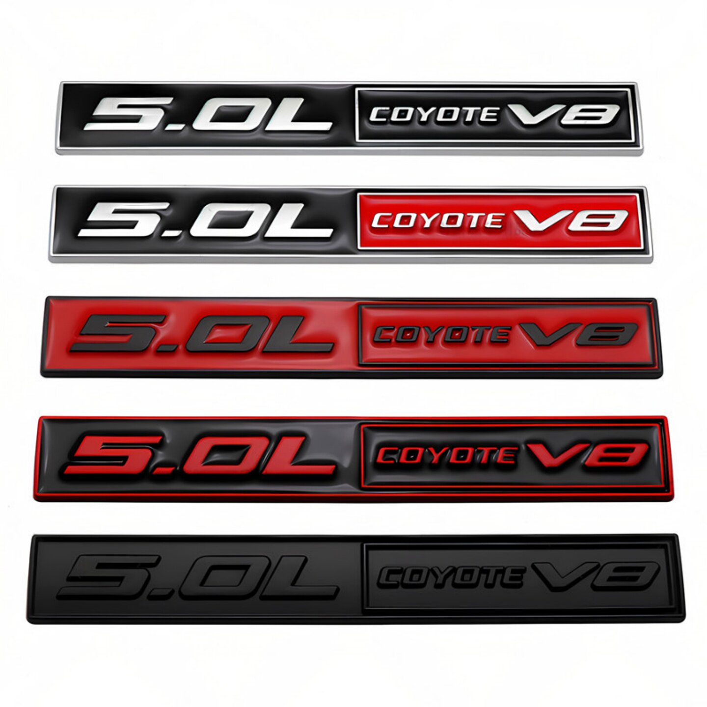 适用于福特野马5.0L COYOTE V8汽车身叶子板贴标金属大排量后尾标