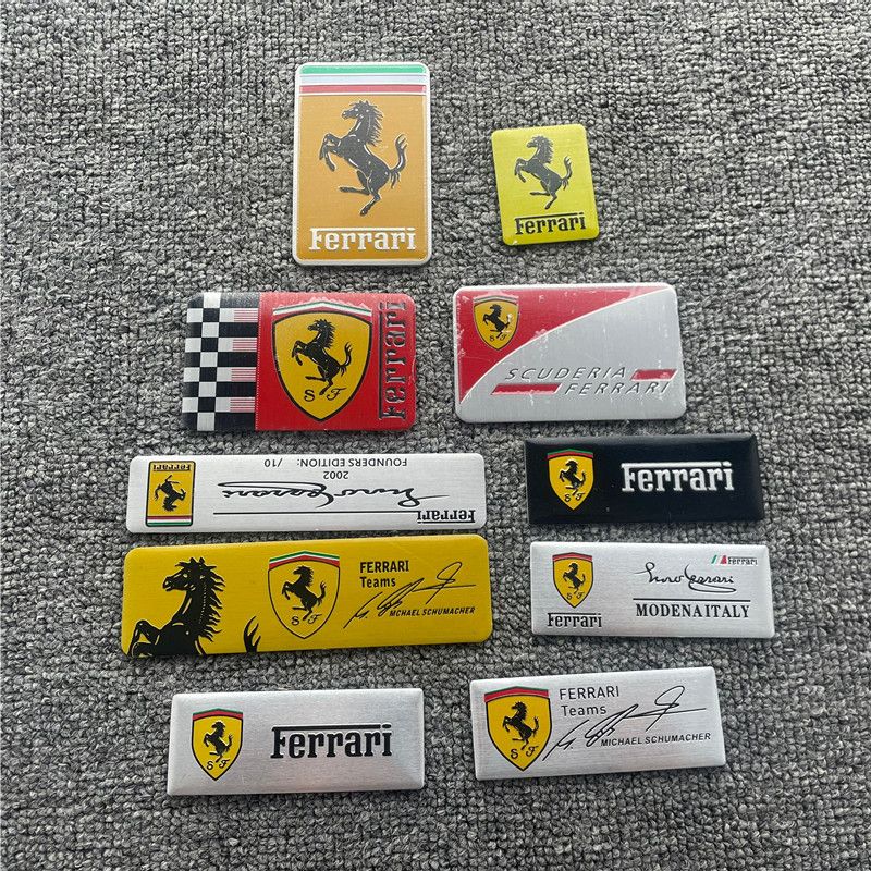 法拉利Ferrari铭牌标设计师签名个性车标汽车电动车装饰贴马图腾