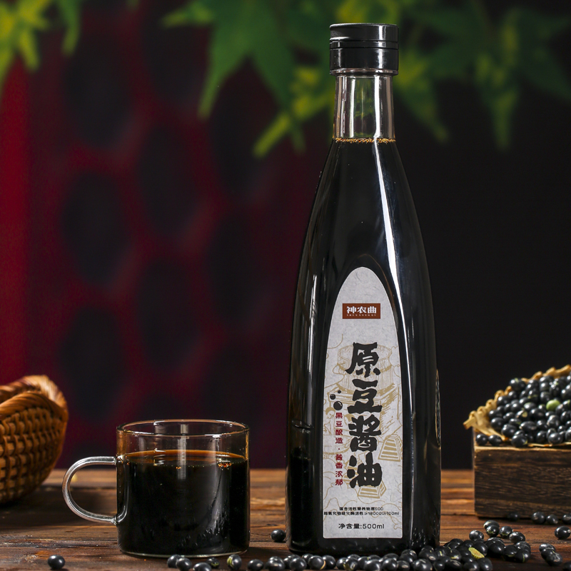 神农曲原豆酱油无添加调味料无碘盐头道原浆原酿生抽黑豆古法老式