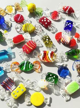 琉璃玻璃糖果可爱摆件纯手工小时候儿时回忆家居桌面装饰摆设