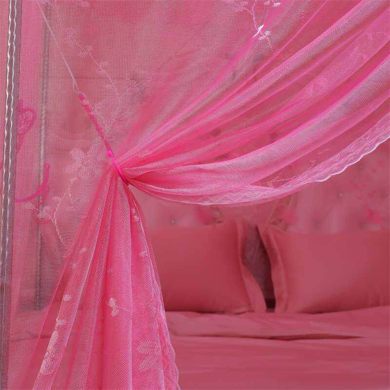 欧式落地家用蚊帐结婚床三开门帐子2023加密加厚高级婚房蚊帐公主
