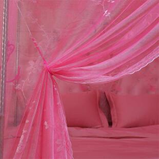 欧式落地家用蚊帐结婚床三开门帐子2023加密加厚高级婚房蚊帐公主