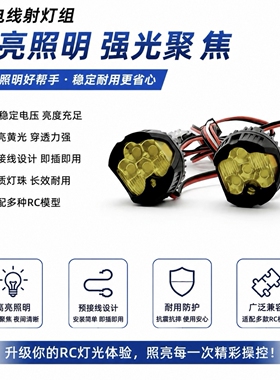 D1RC 6V 攀爬车射灯  1/10 1/8 攀爬车通用，仿真改装大灯