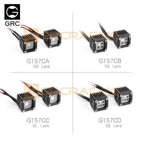 GRC 1/10仿真攀爬车射灯 保险杠越野方形探照灯大灯 SCX10 G157C