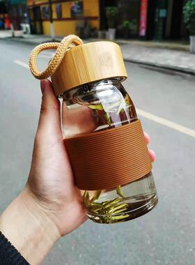 玻璃水杯mini日系可爱防烫单层杯学生水瓶耐高温创意杯子便携带茶