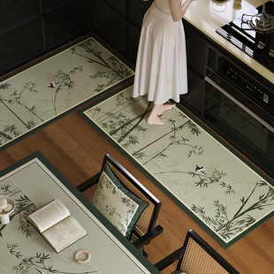 林溪新中式 禅意厨房地垫防滑防油可擦免洗硅藻泥吸水垫子全铺脚垫