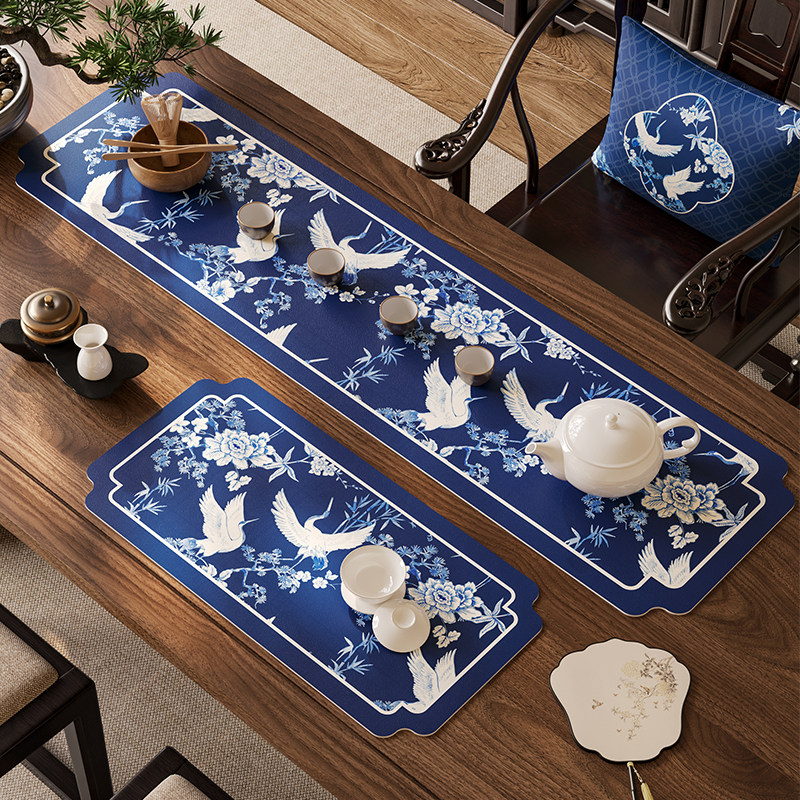 东方青瓷茶室喝茶席皮革桌垫硅藻泥吸水防滑中间长条桌布茶几盖布,居家布艺,茶席,淘宝优惠券,粉丝福利购,淘宝优惠卷